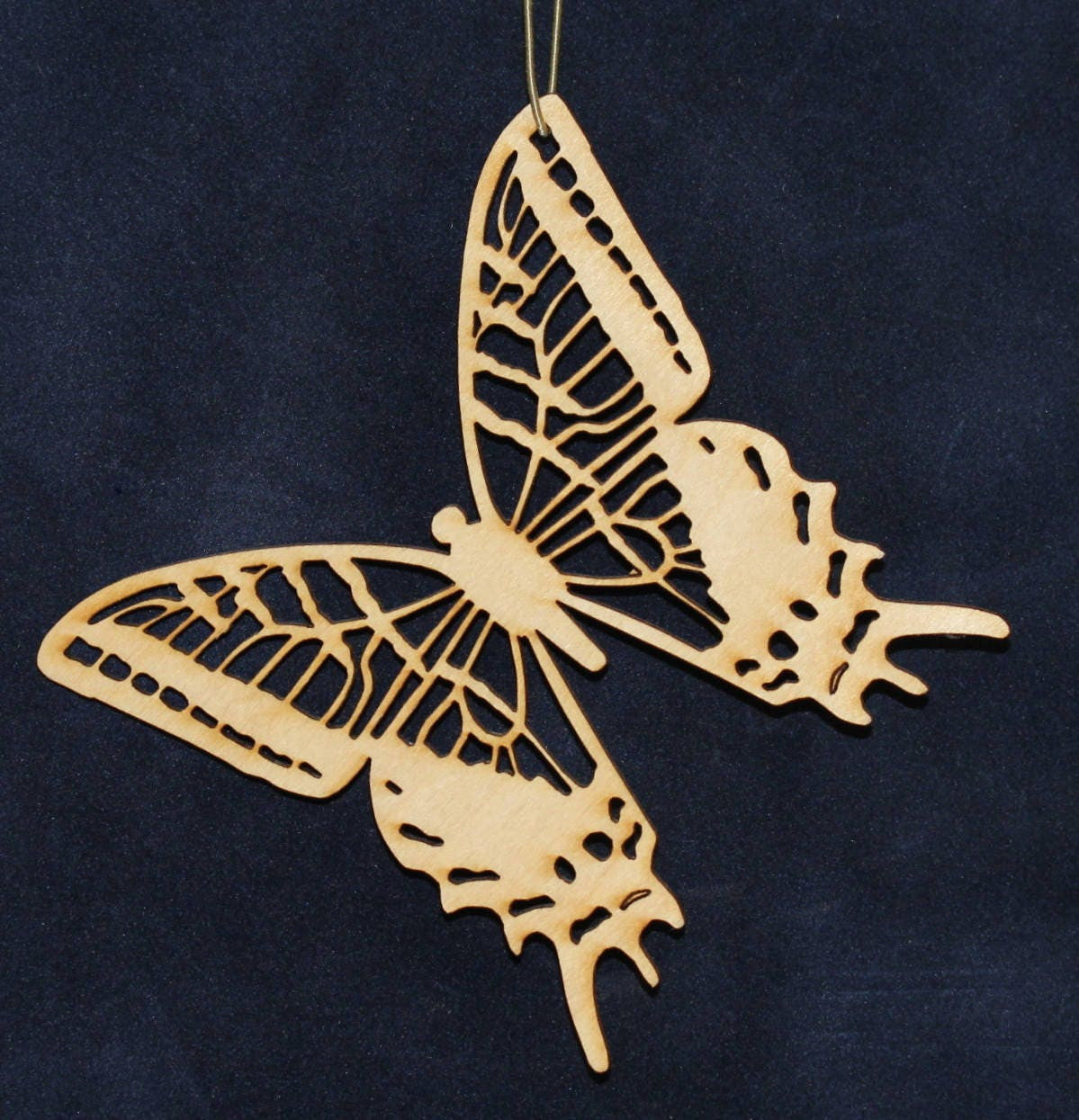 Butterfly #2 Hanging Ornament, Wood Christmas Tree Ornament Gift Decor Wood Personalized