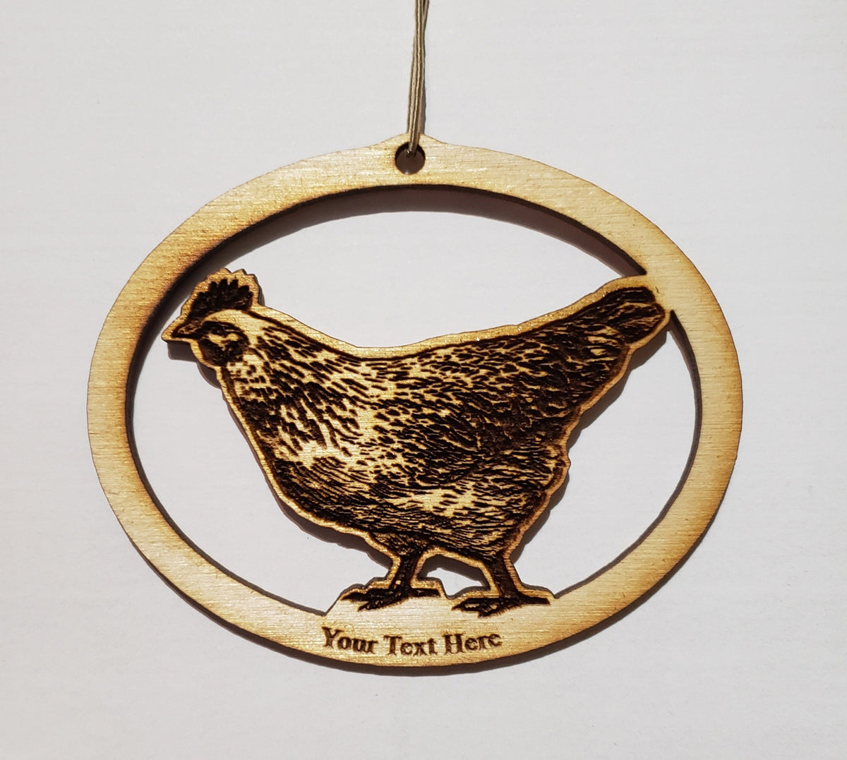 Cheeky Chicken Hanging Ornament, Wood Christmas Tree Ornament Gift Decor Personalized
