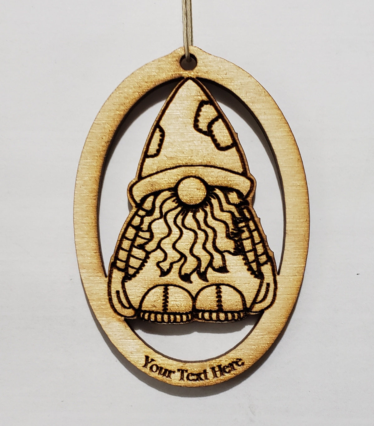 Gnome Hanging Ornament, Wood Christmas Tree Ornament Gift Decor Personalized