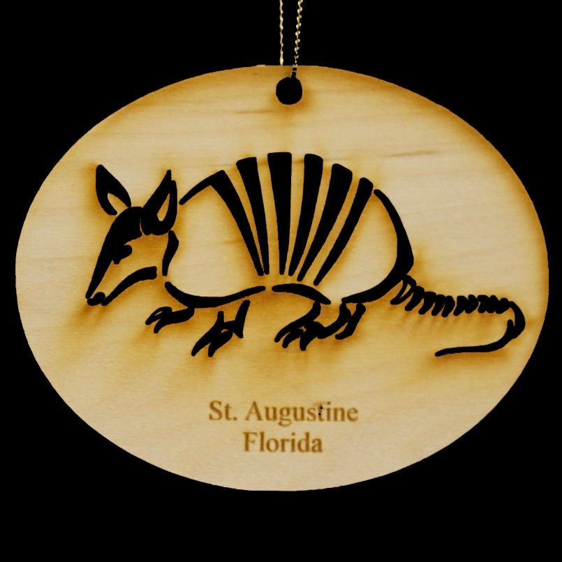 Armadillo Hanging Ornament, Wood Christmas Tree Ornament Gift Decor Wood Personalized