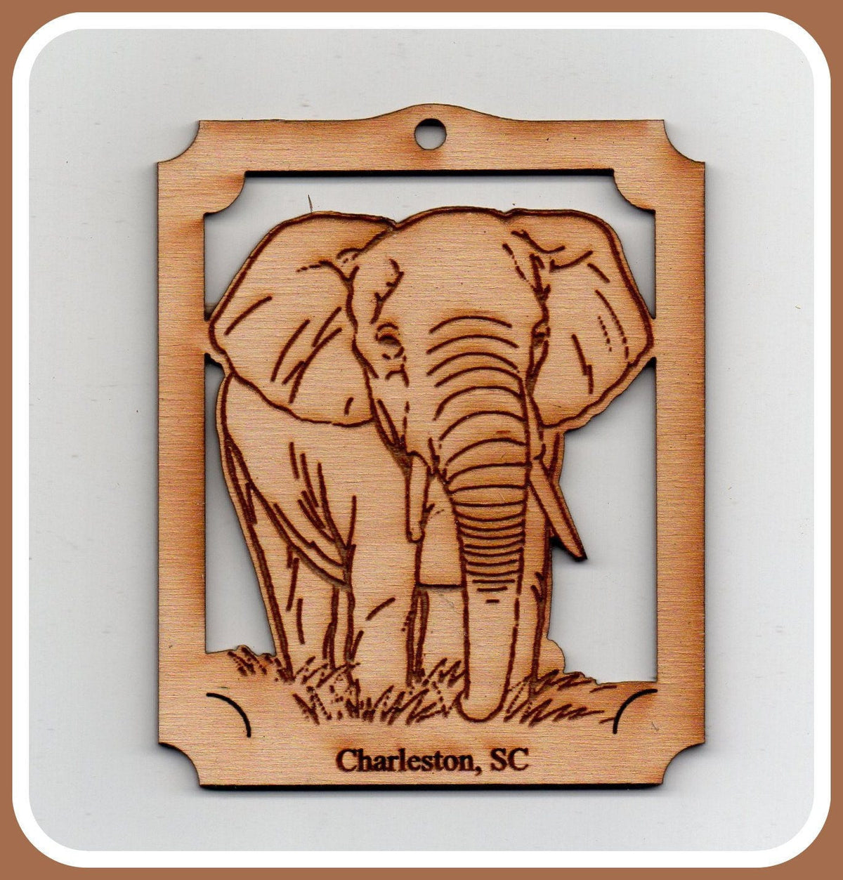 Elephant Hanging Ornament, Wood Christmas Tree Ornament Gift Decor Wood Personalized
