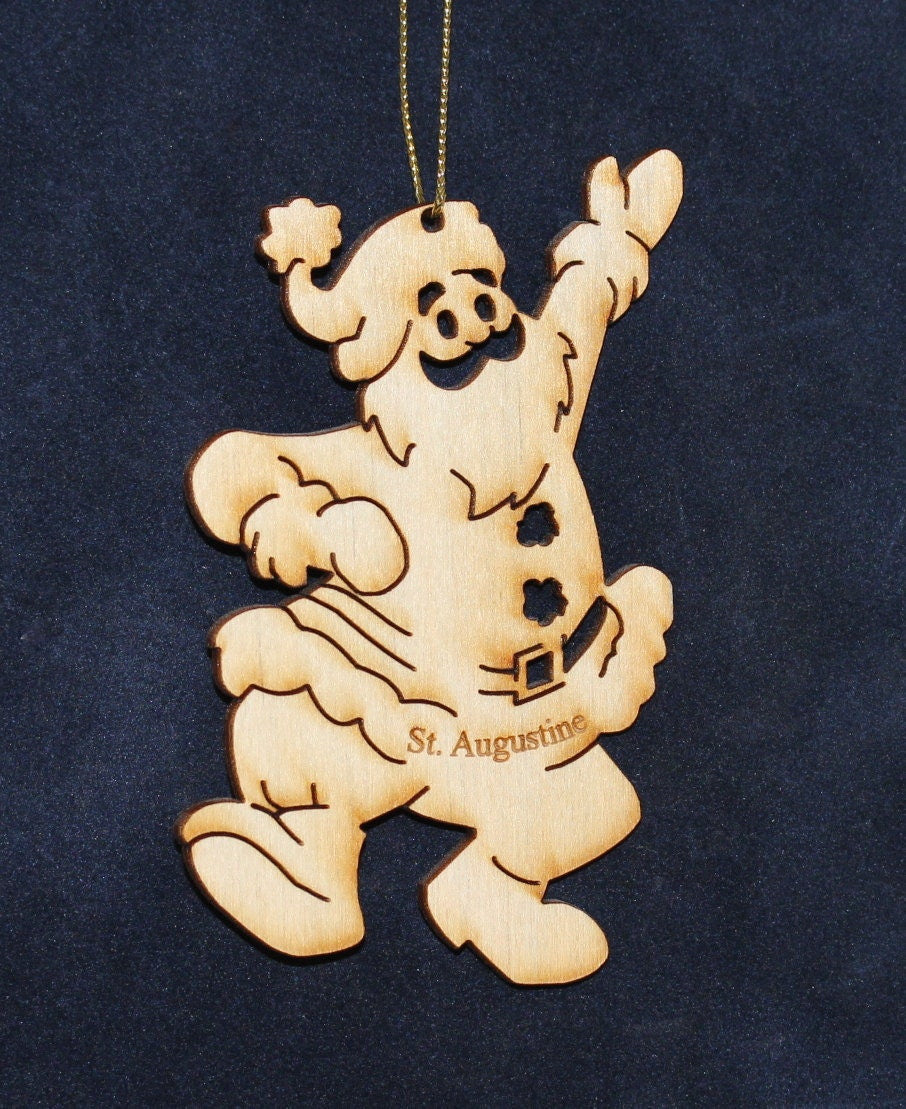 Santa Hanging Ornament, Wood Christmas Tree Ornament Gift Decor Wood Personalized