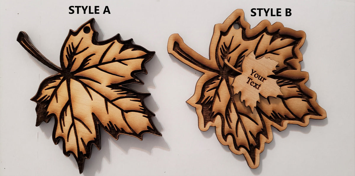 Maple Leaf Hanging Ornament, Wood Christmas Tree Ornament Gift Decor Please Chose Style
