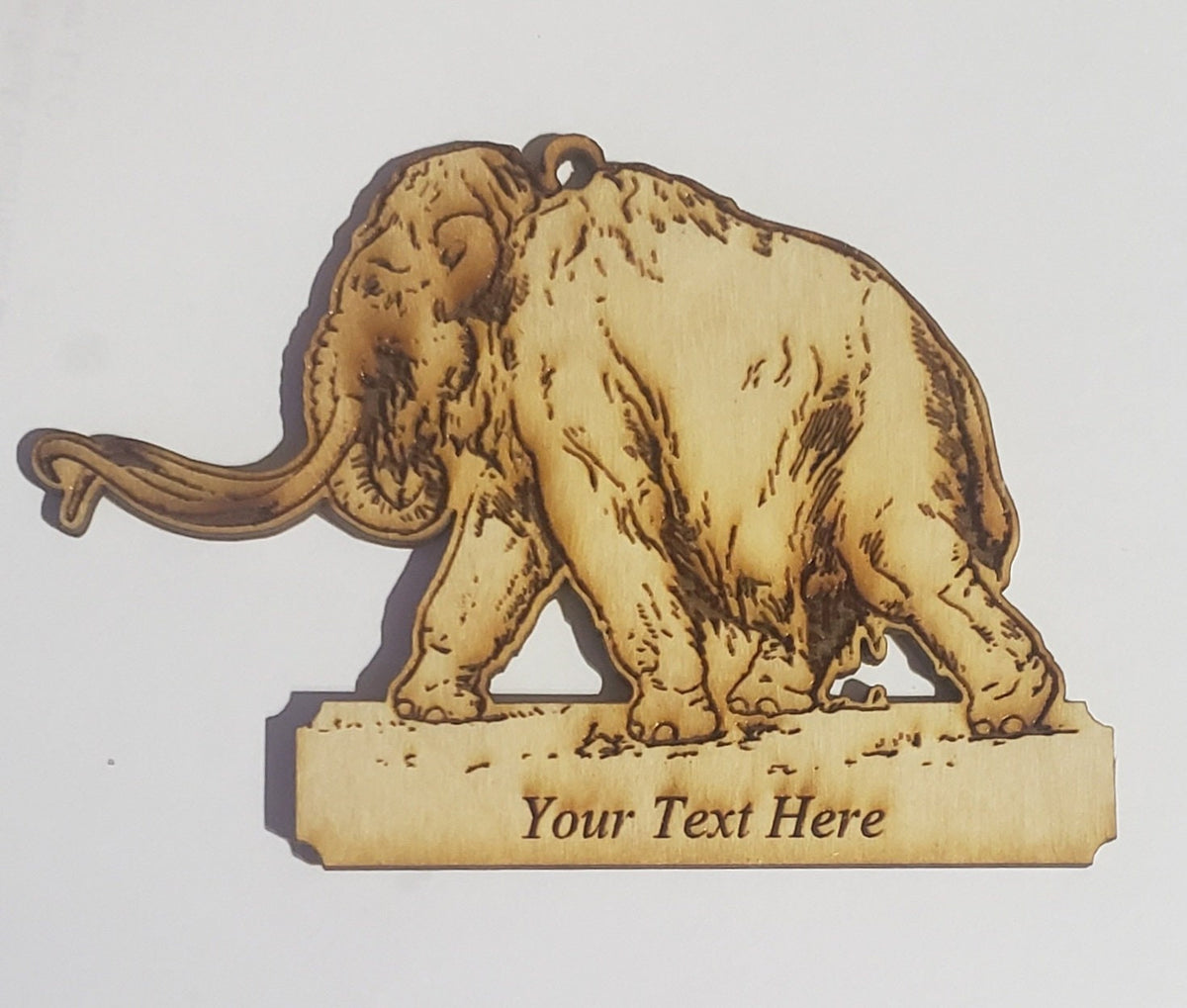 Woolly Mammoth Hanging Ornament, Wood Christmas Tree Ornament Gift Decor Personalized