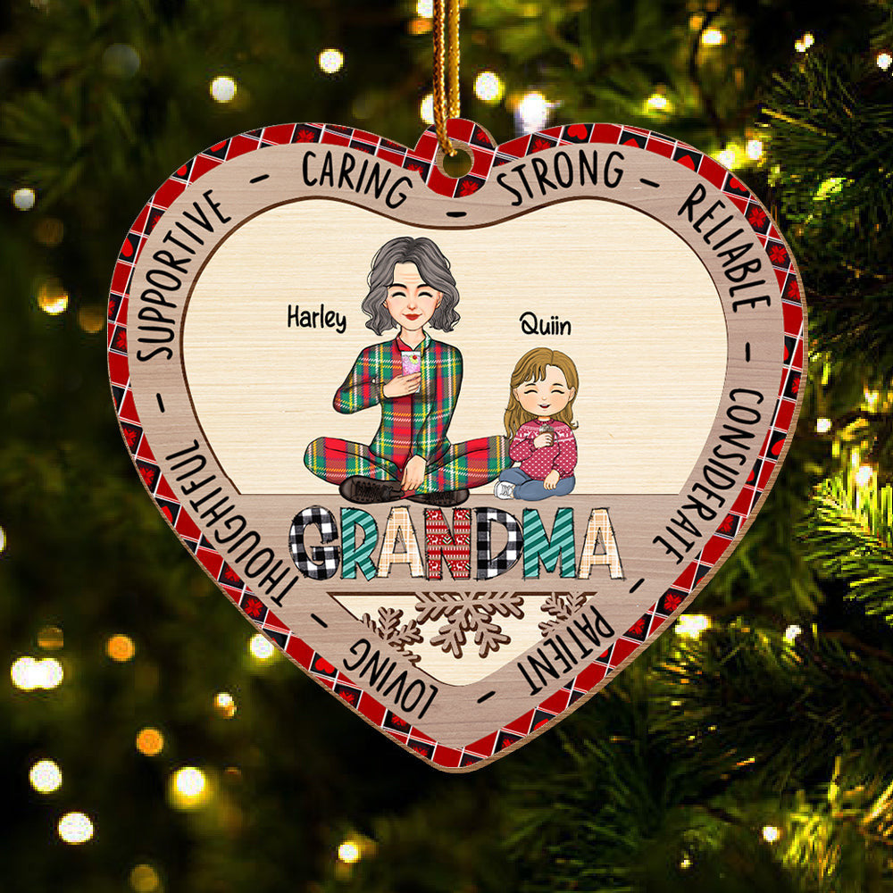 Best Grandma Personalized Wooden Ornament