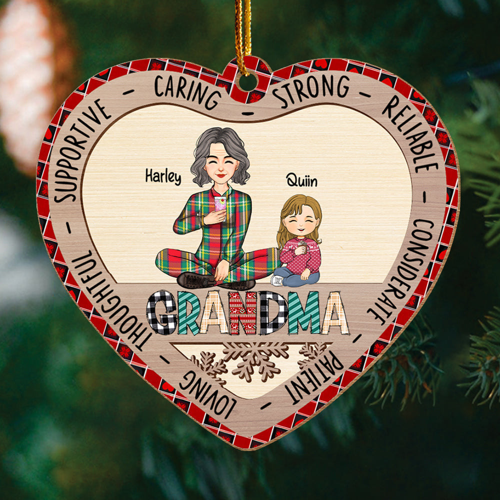 Best Grandma Personalized Wooden Ornament