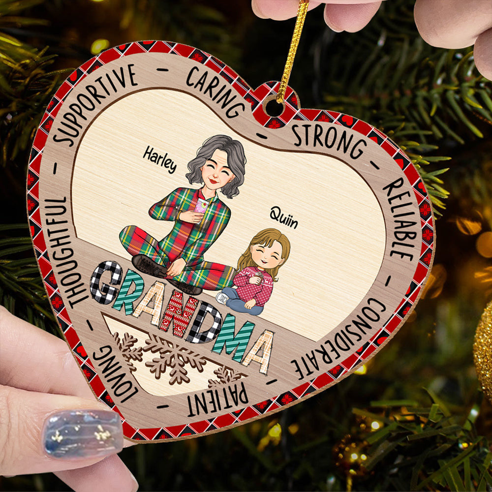 Best Grandma Personalized Wooden Ornament