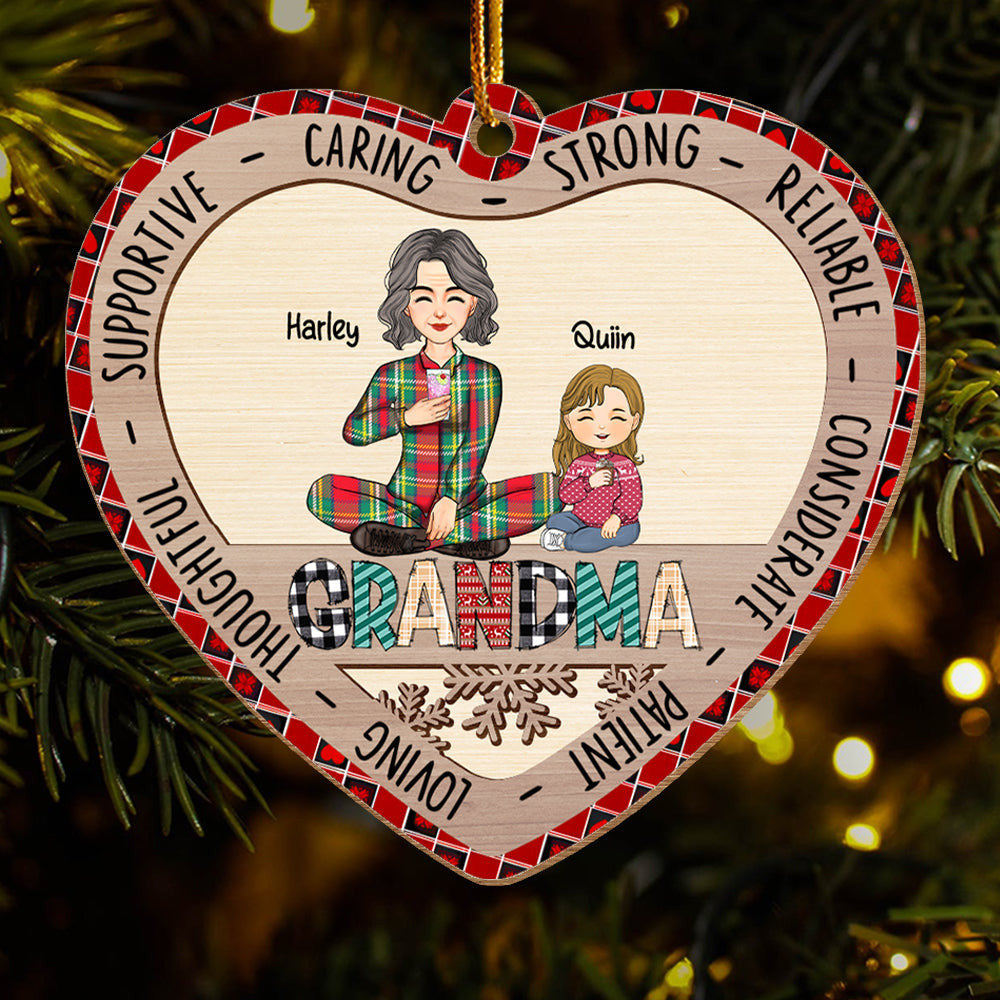 Best Grandma Personalized Wooden Ornament