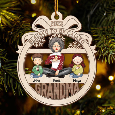 Snowflake Grandma Christmas - Personalized Wooden Ornament