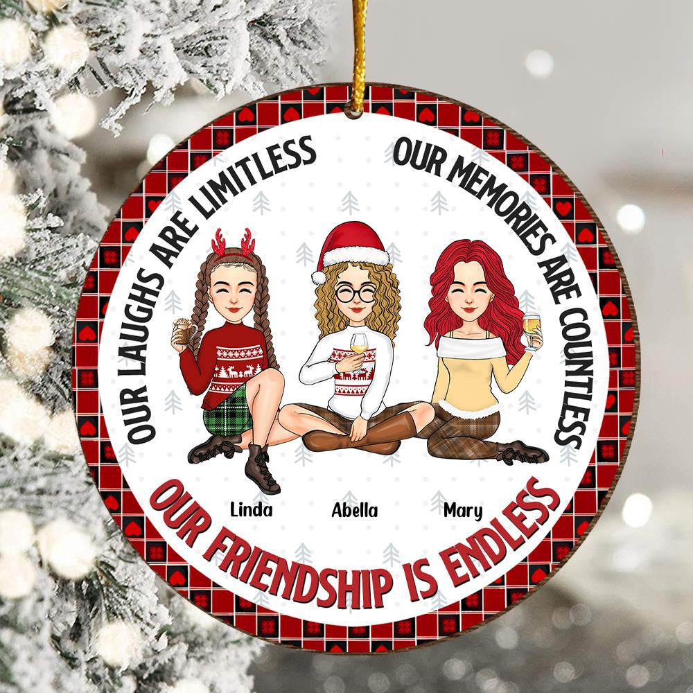 Our Friendship Is Endless - Personalized Wooden Ornament For Besties