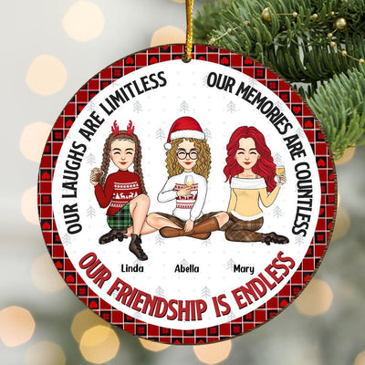 Our Friendship Is Endless - Personalized Wooden Ornament For Besties