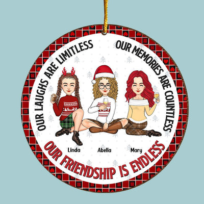 Our Friendship Is Endless - Personalized Wooden Ornament For Besties
