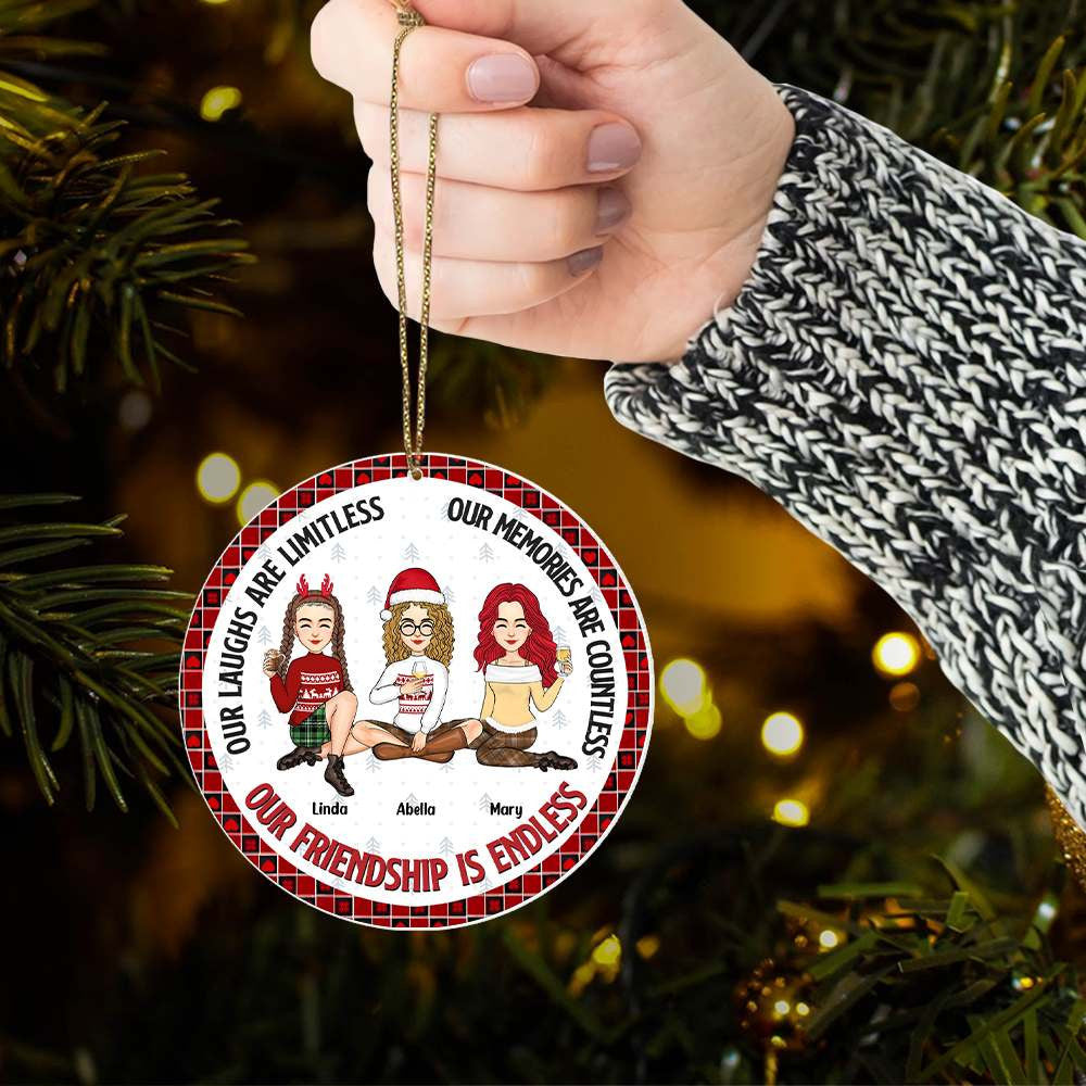 Our Friendship Is Endless - Personalized Wooden Ornament For Besties