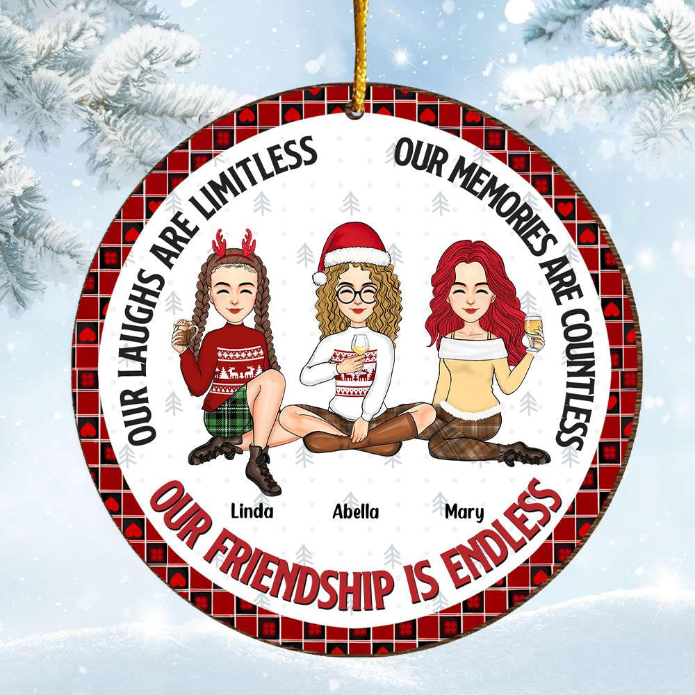 Our Friendship Is Endless - Personalized Wooden Ornament For Besties