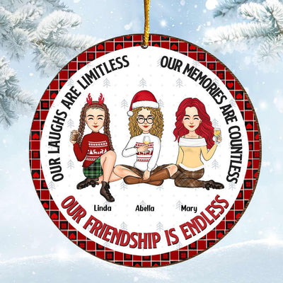 Our Friendship Is Endless - Personalized Wooden Ornament For Besties