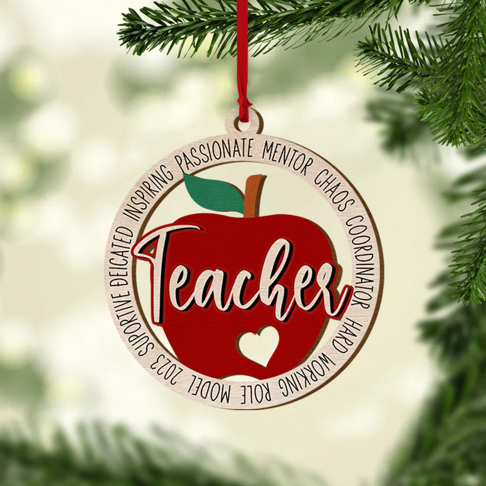 Teacher Christmas Personalized Wood Perfect Ornament Gifts For Teacher