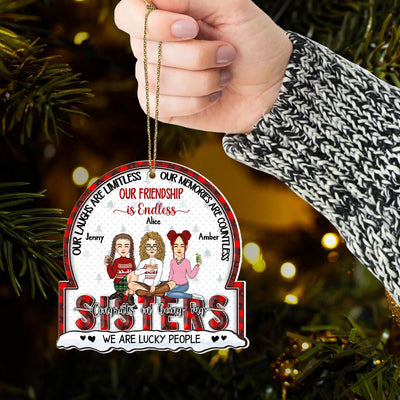 Our Laughs Are Limitless, Our Memories Are Countless, Our Friendship Is Endless, We Are Lucky People - Personalized Wooden Ornament