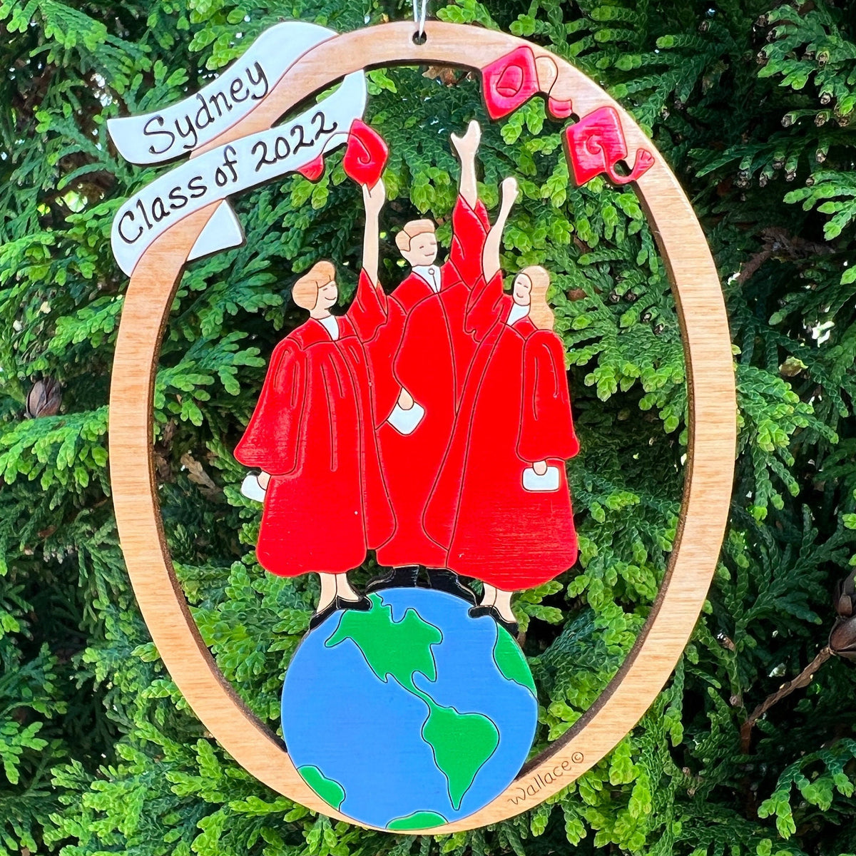 Personalized Graduation Christmas Ornament-Wood, Laser Cut Wood Hanging Ornament