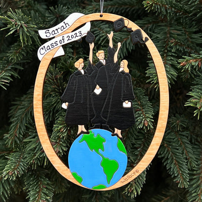 Personalized Graduation Christmas Ornament-Wood, Laser Cut Wood Hanging Ornament