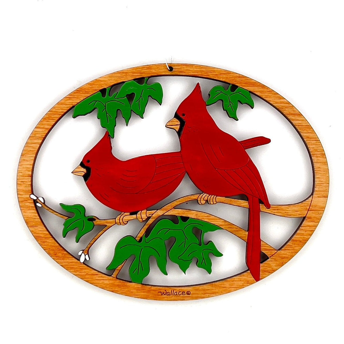 Cardinal Christmas Ornament-Wood, Laser Cut Wood Hanging Ornament