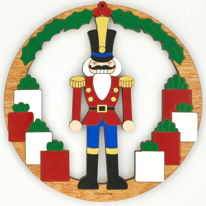 Personalized Nutcracker Christmas Ornament- Wood, Laser Cut Wood Hanging Ornament