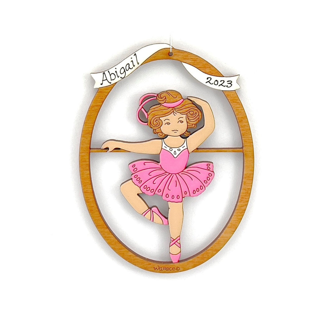 Personalized Ballet Dancer Christmas Ornament-Wood, Laser Cut Wood Hanging Ornament