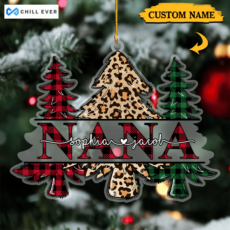 Custom Family Merry Christmas Acrylic Home Decor Xmas Ornament