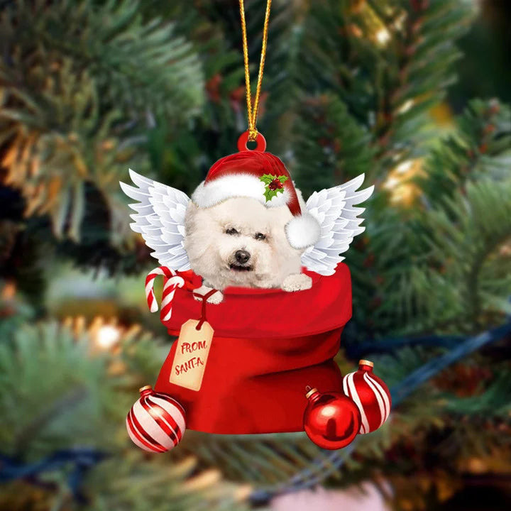 Bichon Frise Angel Christmas Ornament - Custom Shape Gift For Christmas