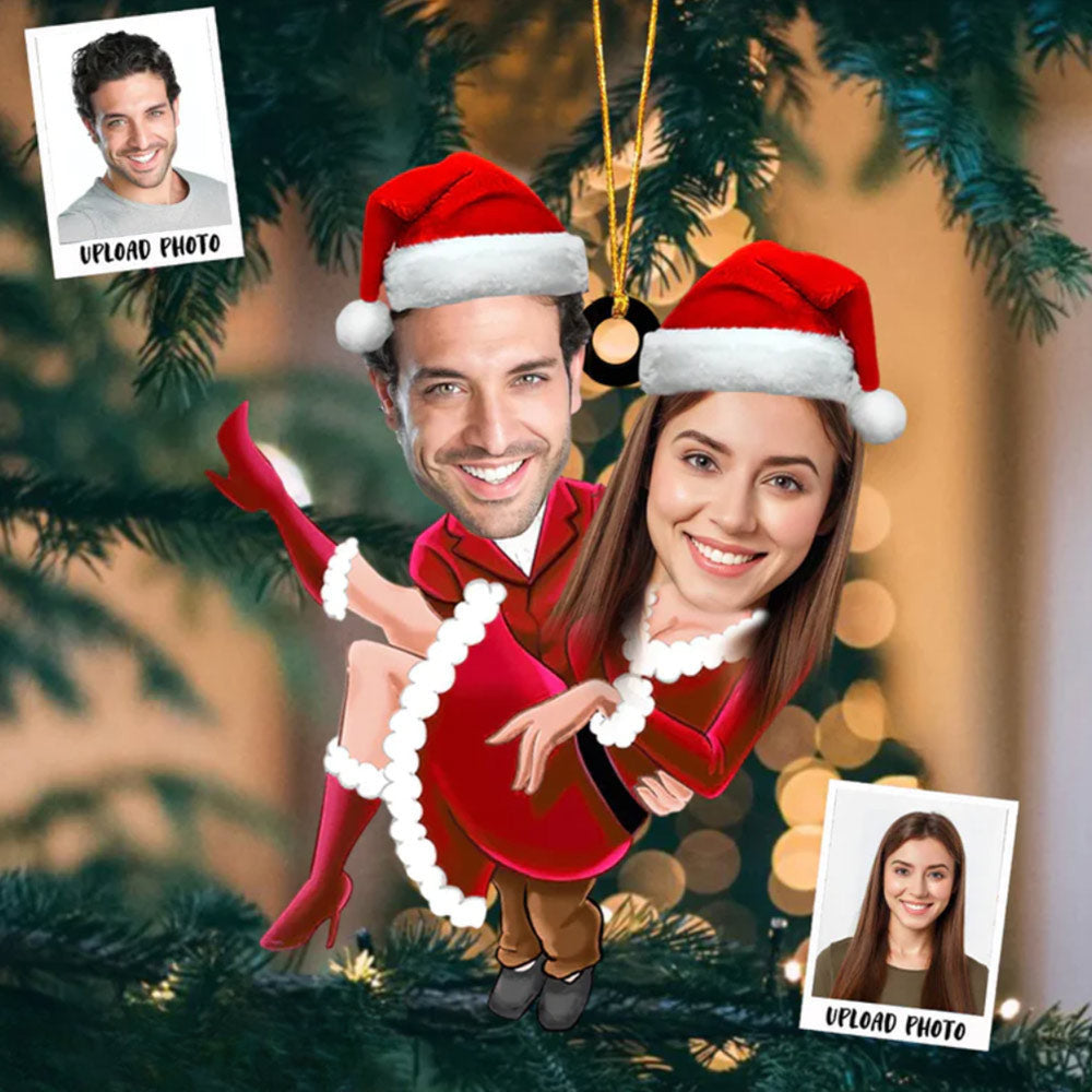 Personalized Photo Couple Ornament For Christmas - Ideal Gift For The Festive Season