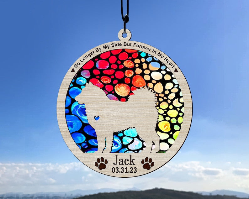 Rainbow Bridge, Dog Memorial Suncatcher, Loss Of Pet Sympathy Gift, Handmade Custom Name Dog Decor, Gift For Dog Lovers