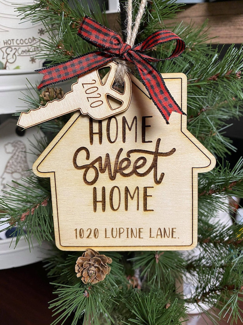 Our First Christmas Ornament 2022, Wooden House Christmas Ornament, New Home Gift, Housewarming Gift, First Christmas In Our New Home Gift