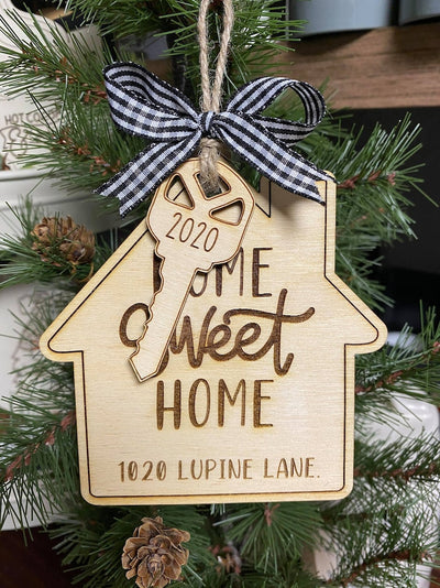 Our First Christmas Ornament 2022, Wooden House Christmas Ornament, New Home Gift, Housewarming Gift, First Christmas In Our New Home Gift