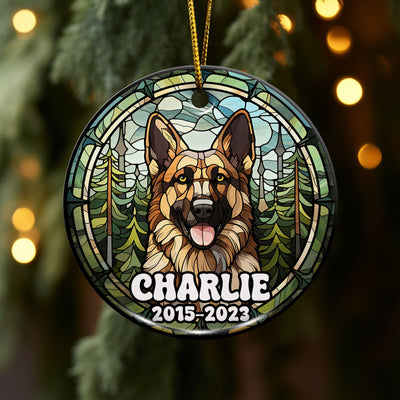 German Shepherd Ornaments For Christmas Tree Custom Dog Circle Ceramic Ornaments, Dog Christmas Ornaments, Christmas Ornaments For Dog Lover
