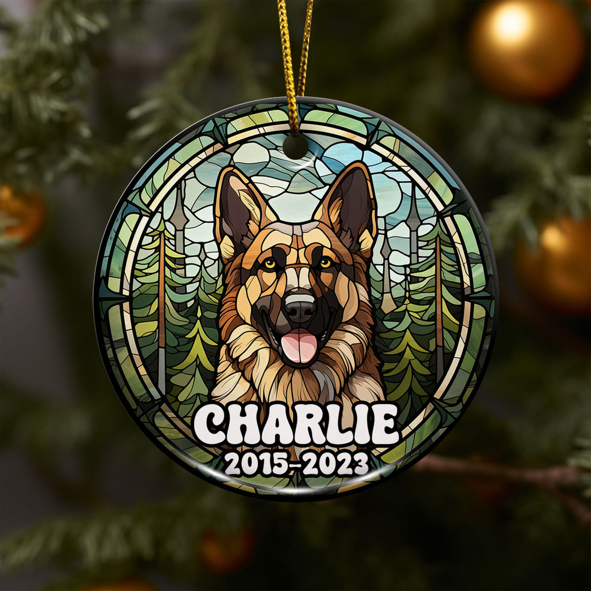 German Shepherd Ornaments For Christmas Tree Custom Dog Circle Ceramic Ornaments, Dog Christmas Ornaments, Christmas Ornaments For Dog Lover