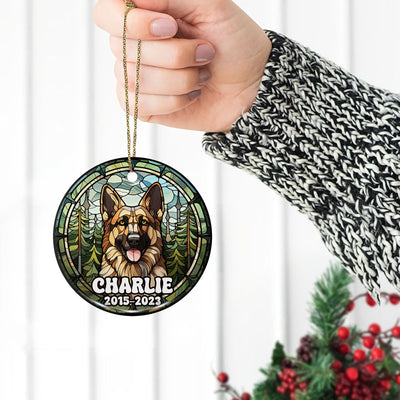 German Shepherd Ornaments For Christmas Tree Custom Dog Circle Ceramic Ornaments, Dog Christmas Ornaments, Christmas Ornaments For Dog Lover