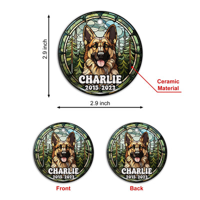 German Shepherd Ornaments For Christmas Tree Custom Dog Circle Ceramic Ornaments, Dog Christmas Ornaments, Christmas Ornaments For Dog Lover