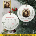 Engaged Christmas Ceramic Ornaments Custom Names, Date And Photo, Hanging Decorations