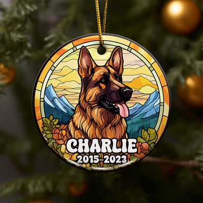 German Shepherd Ornaments For Christmas Tree Custom Dog Circle Ceramic Ornaments, Dog Christmas Ornaments, Christmas Ornaments For Dog Lover