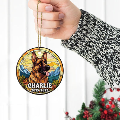 German Shepherd Ornaments For Christmas Tree Custom Dog Circle Ceramic Ornaments, Dog Christmas Ornaments, Christmas Ornaments For Dog Lover