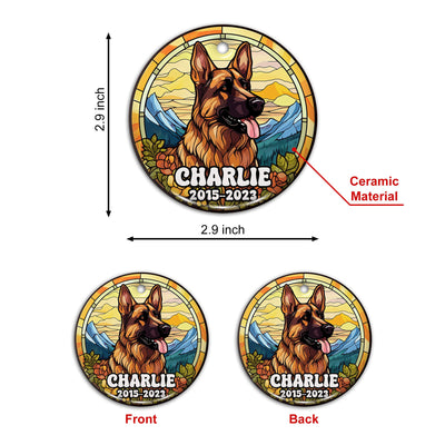 German Shepherd Ornaments For Christmas Tree Custom Dog Circle Ceramic Ornaments, Dog Christmas Ornaments, Christmas Ornaments For Dog Lover