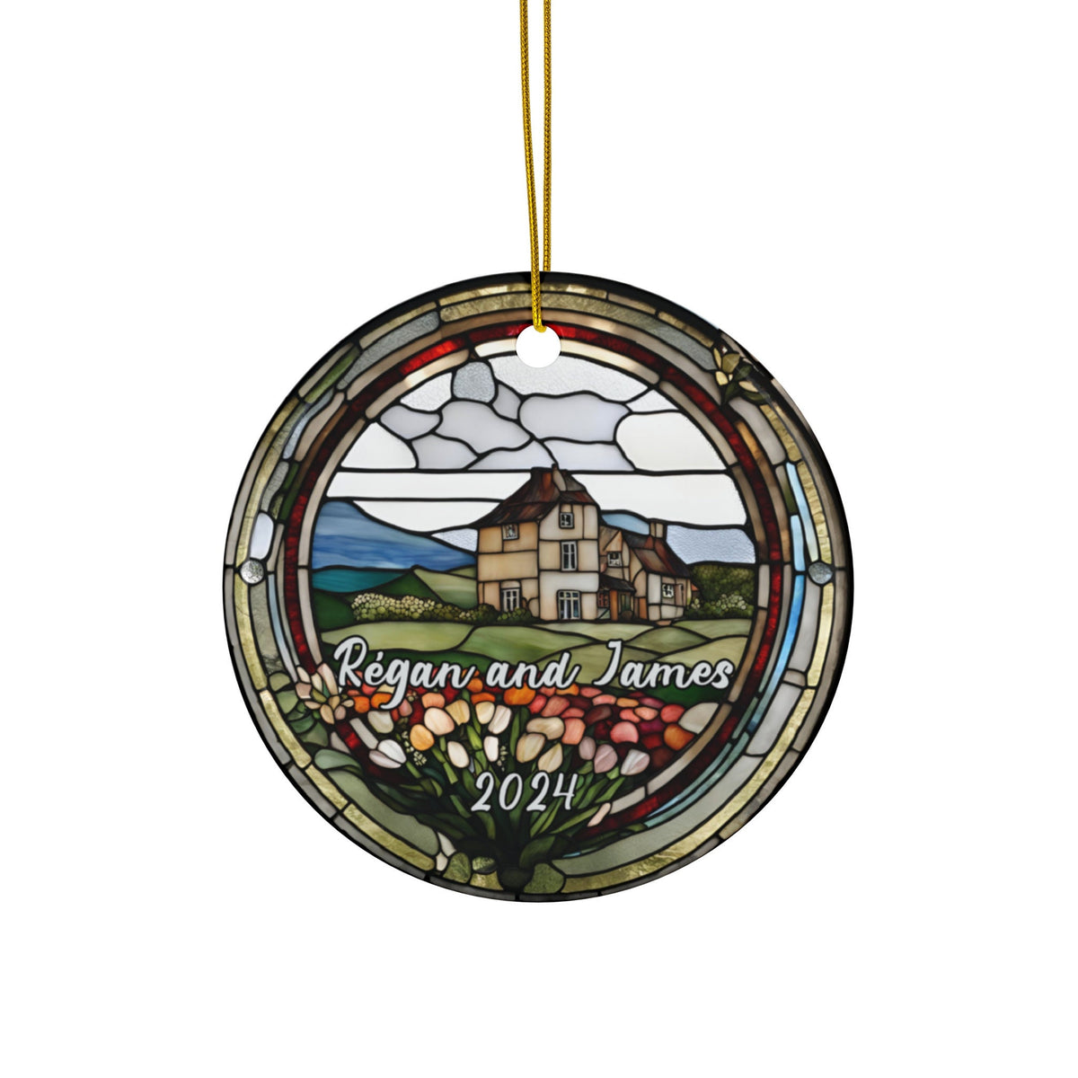 Custom France Ornament 2024 Couples Name Gift