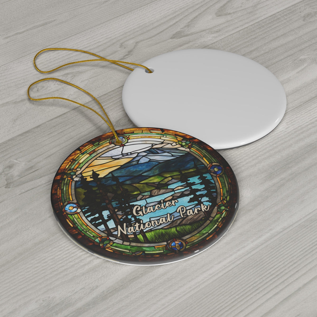 Glacier National Park Ornament, Christmas Tree Ornament, Montana Holiday Ornament, Vacation Keepsake Souvenir Gift, Ceramic Ornament