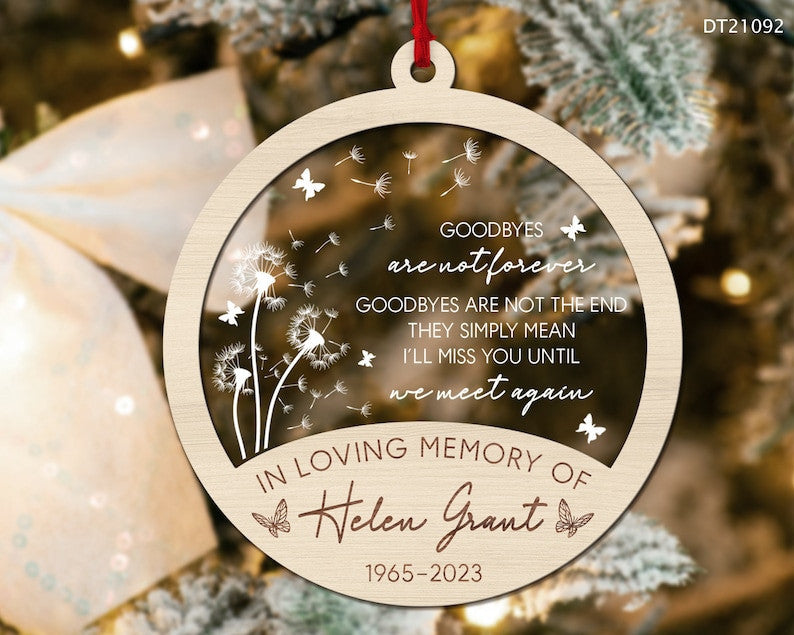 Personalized Memorial Christmas Ornament, In Loving Memory Christmas Ornament, Loss Of Loved Mom Dad Remembrance Gifts, Sympathy Gift