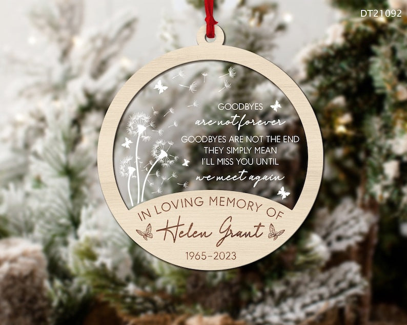 Personalized Memorial Christmas Ornament, In Loving Memory Christmas Ornament, Loss Of Loved Mom Dad Remembrance Gifts, Sympathy Gift