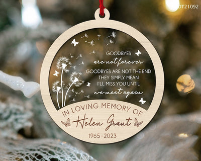 Personalized Memorial Christmas Ornament, In Loving Memory Christmas Ornament, Loss Of Loved Mom Dad Remembrance Gifts, Sympathy Gift