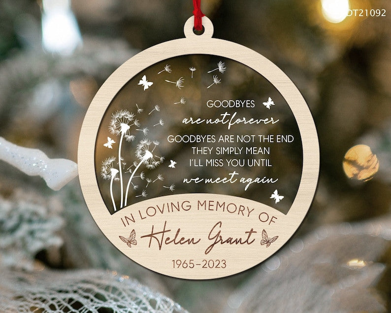 Personalized Memorial Christmas Ornament, In Loving Memory Christmas Ornament, Loss Of Loved Mom Dad Remembrance Gifts, Sympathy Gift