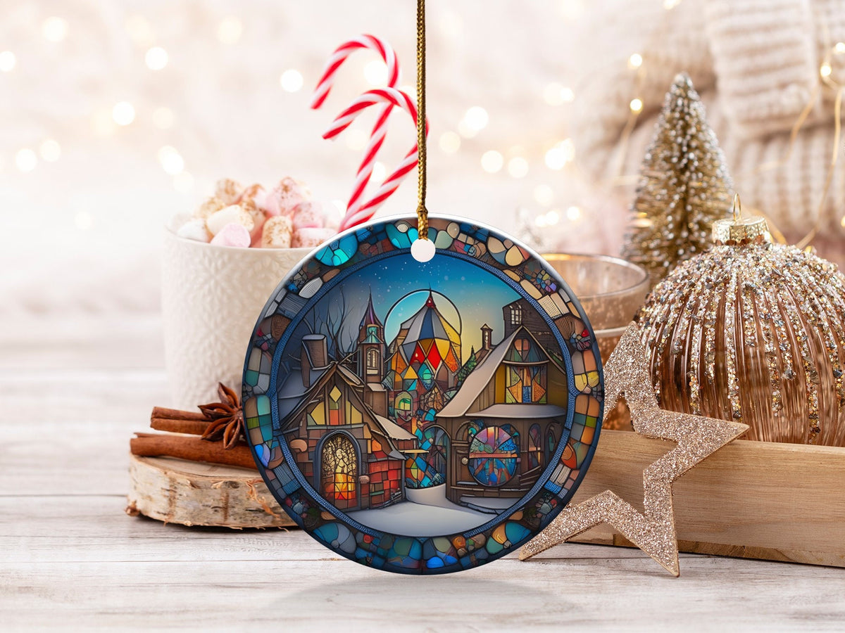 Christmas 2024 Ornament, Christmas Decoration, Holiday Gift Idea, Heirloom Keepsake, Round Ceramic, Gift Exchange, Gift Idea, Xmas