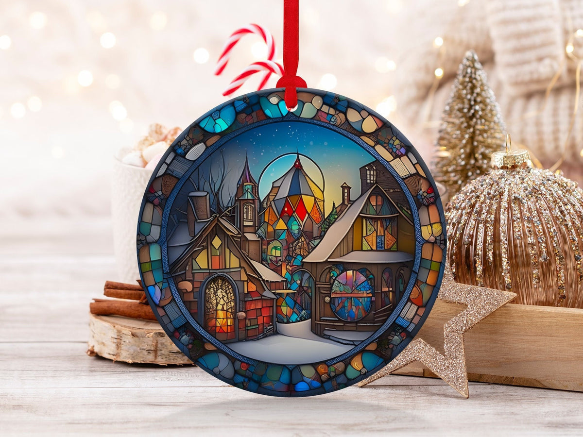 Christmas 2024 Ornament, Christmas Decoration, Holiday Gift Idea, Heirloom Keepsake, Round Ceramic, Gift Exchange, Gift Idea, Xmas