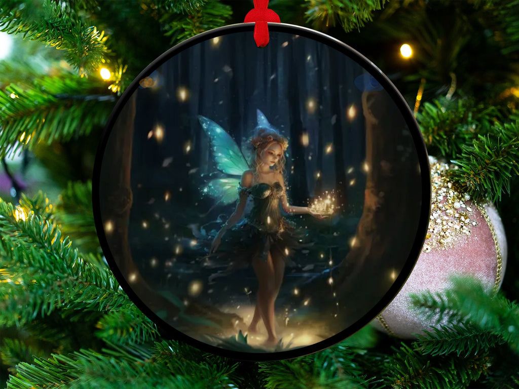 Christmas 2024 Ornament, Christmas Decoration, Holiday Gift Idea, Heirloom Keepsake, Round Ceramic, Gift Exchange, Gift Idea, Angel