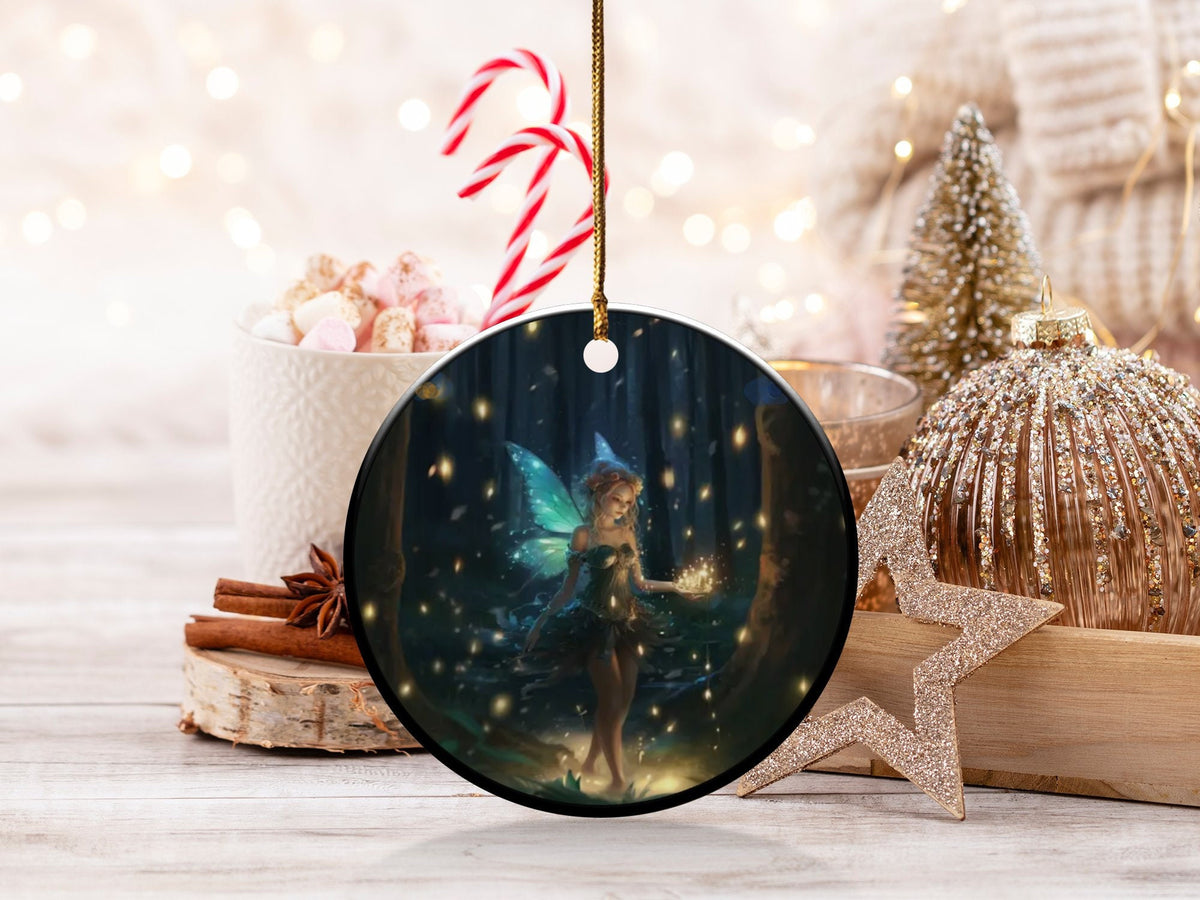 Christmas 2024 Ornament, Christmas Decoration, Holiday Gift Idea, Heirloom Keepsake, Round Ceramic, Gift Exchange, Gift Idea, Angel